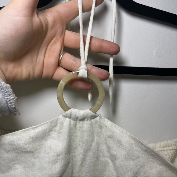 Old Navy women's white linen blend O ring halter summer beach romper in size XXL - Picture 4 of 10